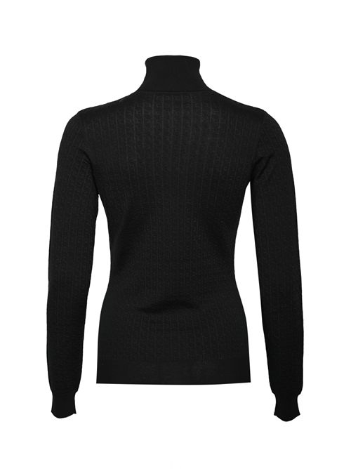 Maglia in lana jacquard con logo Nero Elisabetta Franchi | MK23S56E2110